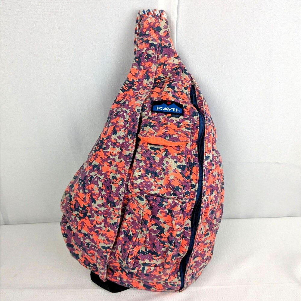 KAVU Original Crossbody Sling Rope Bag Backpack Berry Punch Discontinued